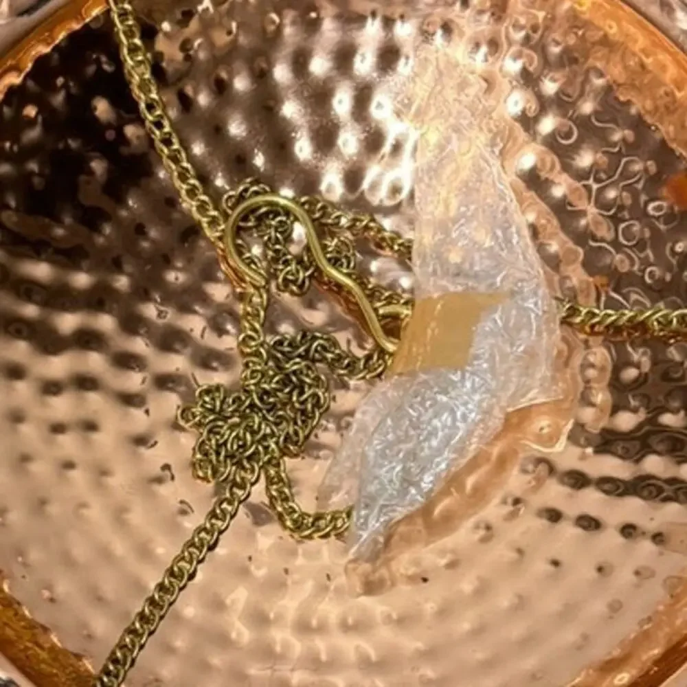 Good Directions Pure Copper Hanging Bird Bath 13.5” Hammered Brass Chain